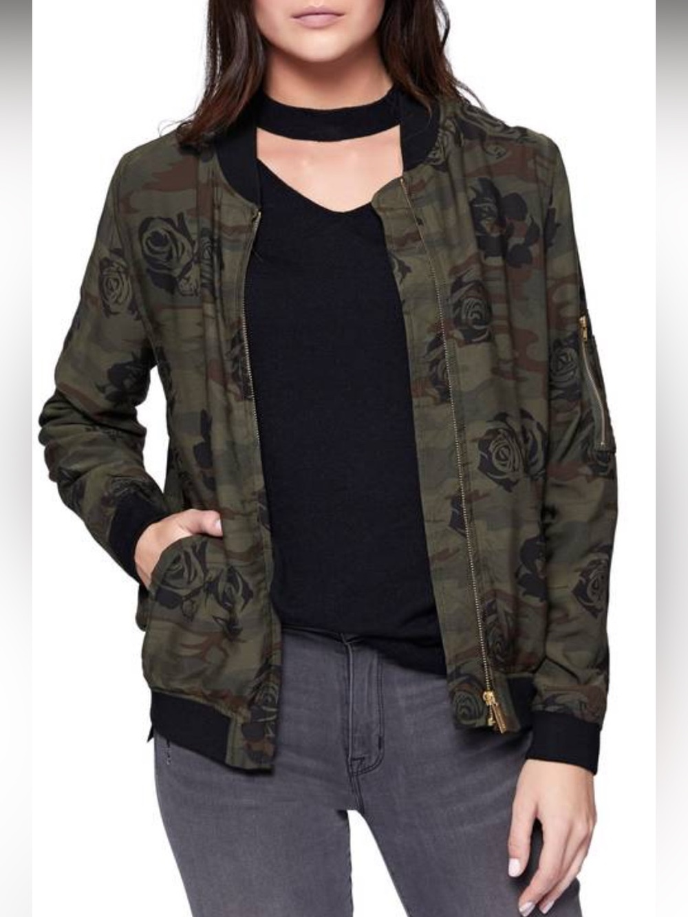 Sanctuary Midnight Rose Camo Bomber (Sm)